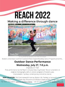 Reach Performance Poster with two dancers partnering