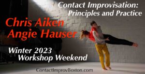 Chris and Angie partnering: one walks carrying the other who is horizontally oriented.