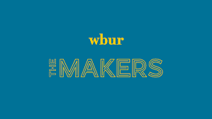 "wbur the makers" written in yellow over a blue background.