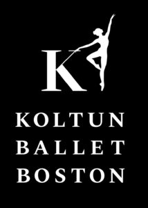 Koltun Ballet Boston logo: a "K" and a dancer on pointe in a passé reaching one arm up.