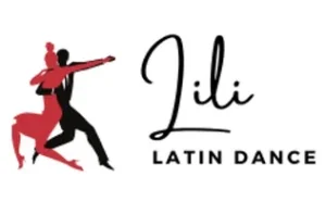 Lili Latin Dance logo with illustration of couple dancing close together.