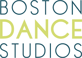 "Boston Dance Studios" written in green and all caps over white background