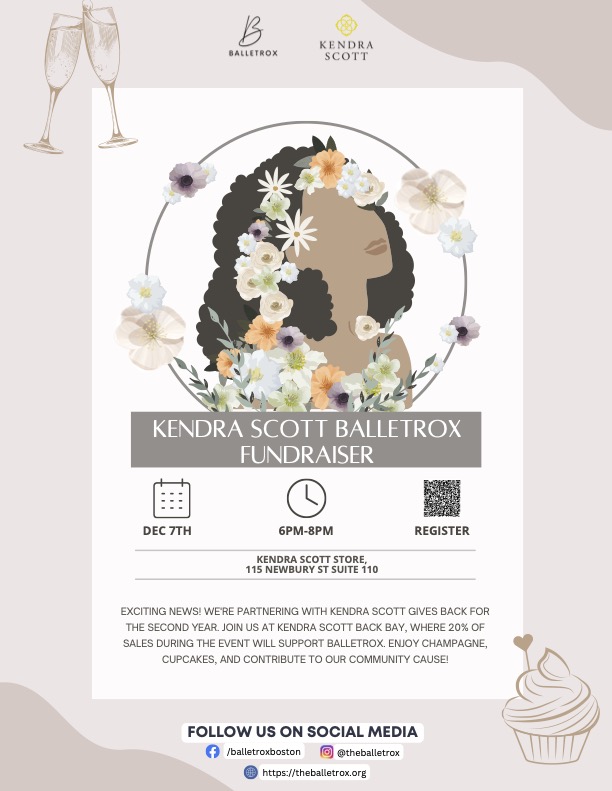 Event poster with information and illustration of black woman with flowers in long dark hair
