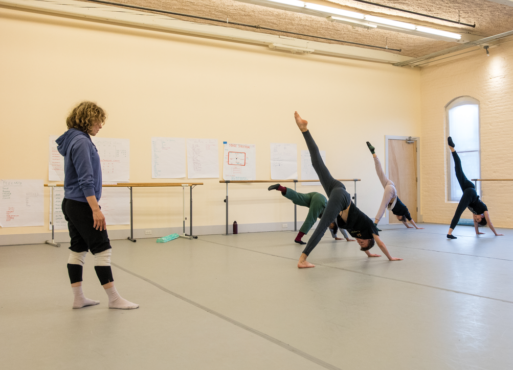 Isadora Wolfe instructing class in the studios of Berkshire Pulse