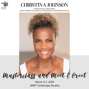 Christina Johnson headshot and event information over it.