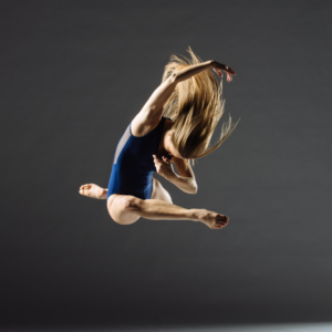 Contemporary dancer jumping in the air.