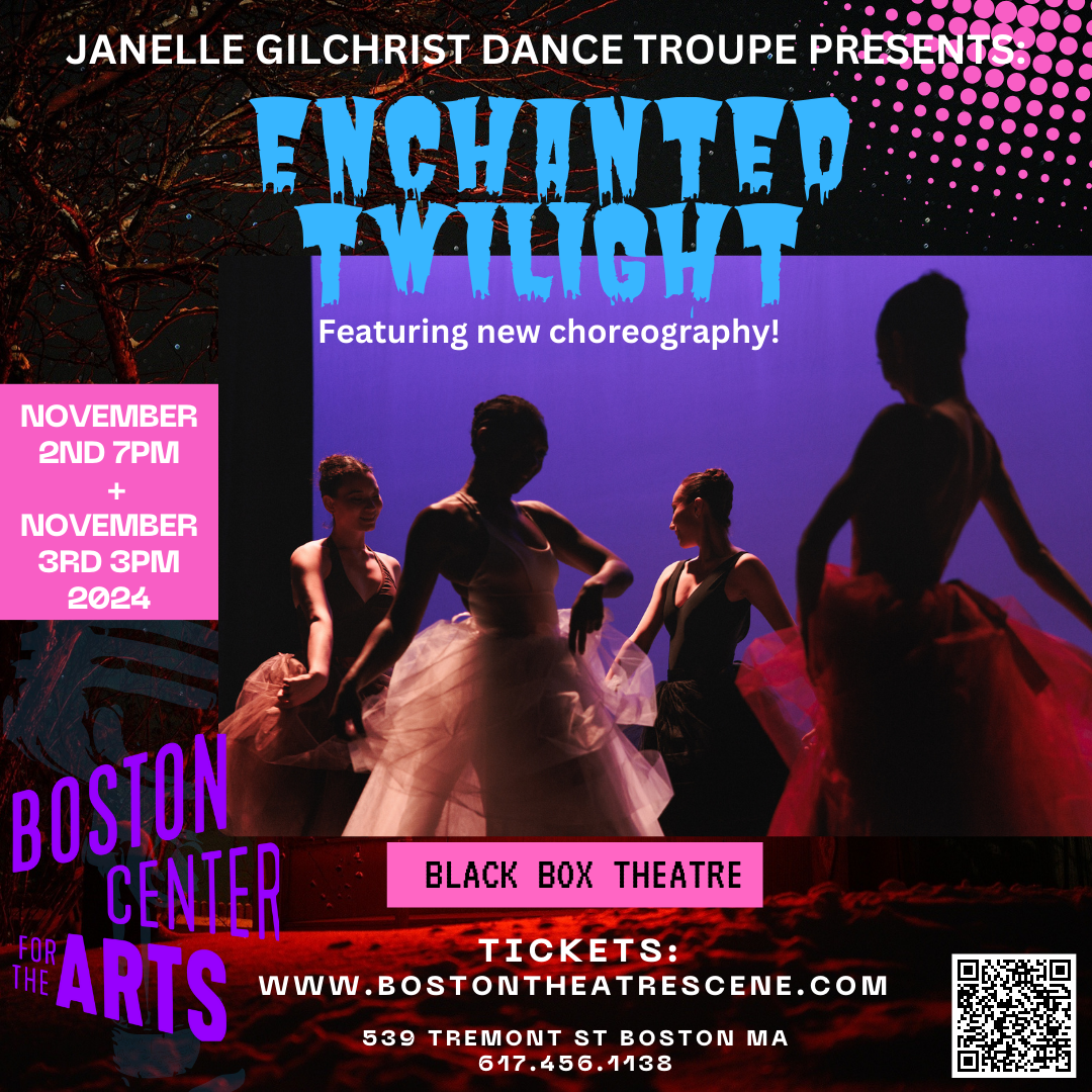 Enchanted twilight poster with silhouettes of dancers