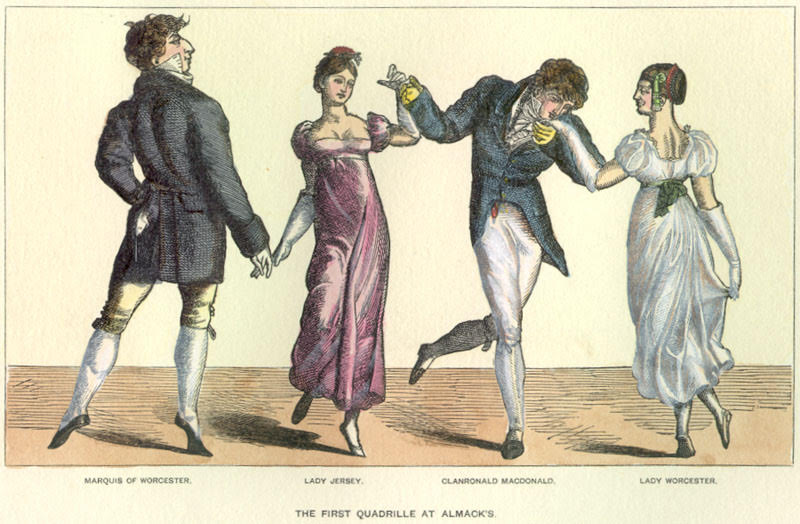 illlustration of four people dancing hand in hand