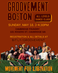 Brown flyer with group of BIPOC people posing in the front