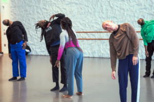 Christal Brown leads a dance class.