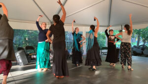United Flamenco rehearsing on the outdoor stage